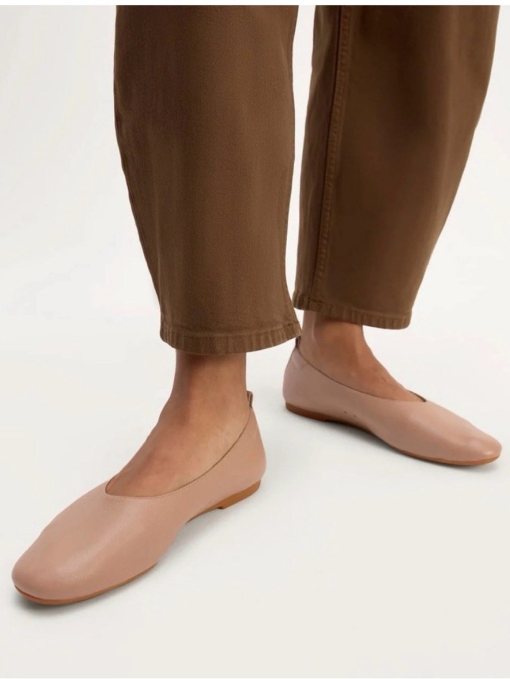 Everlane Tan Leather Ballet Flats